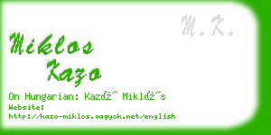 miklos kazo business card